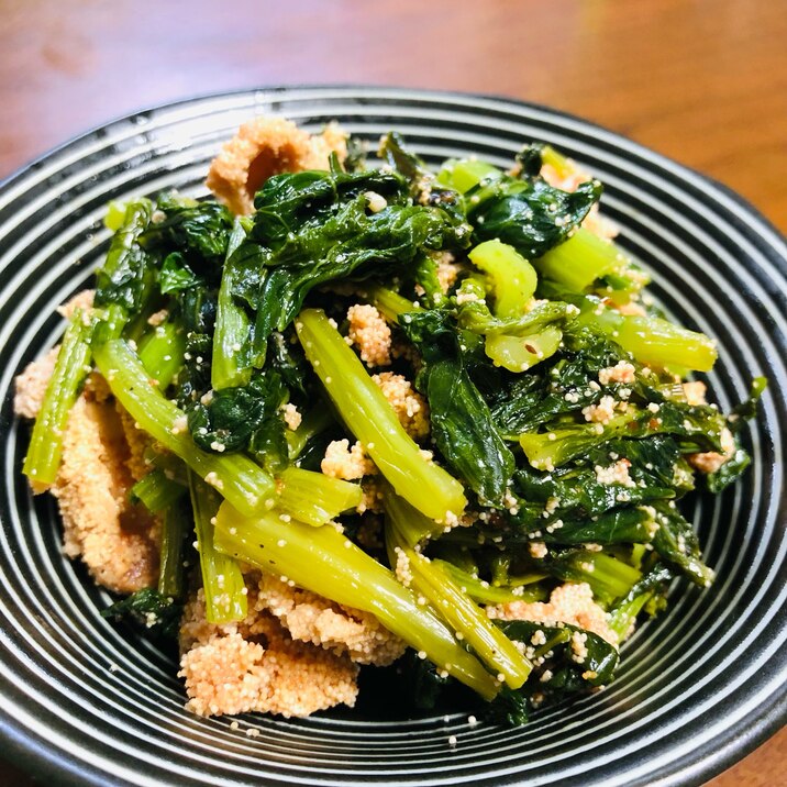 *ご飯のお供に* 蕪の葉と明太子炒め